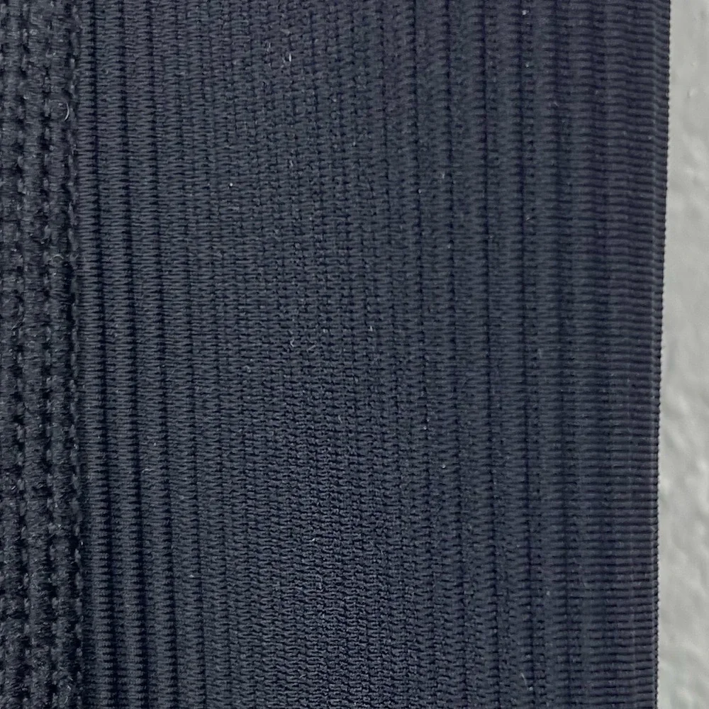 NWT Women's Black Ribbed Full Length Black Bodysuit with Pockets Athletic Sm